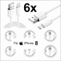Preview: 6x iPhone 8 Lightning auf USB Kabel 1m Ladekabel